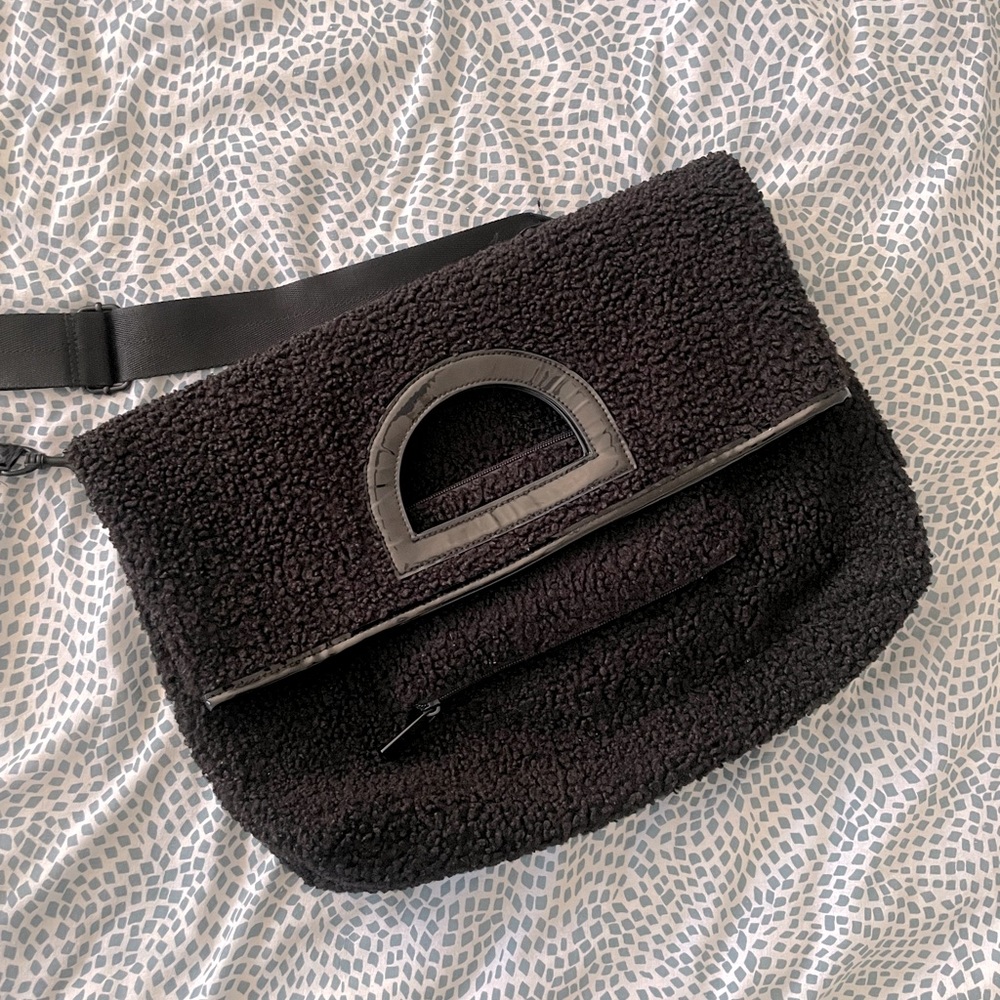 Faux Fux Messenger Bag in Black